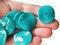 20 25mm Teal Green Wavy Disc Beads Vintage Plastic Flat Round Beads Curvy Coin Beads
